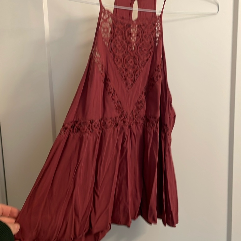 Boho lace peplum tank